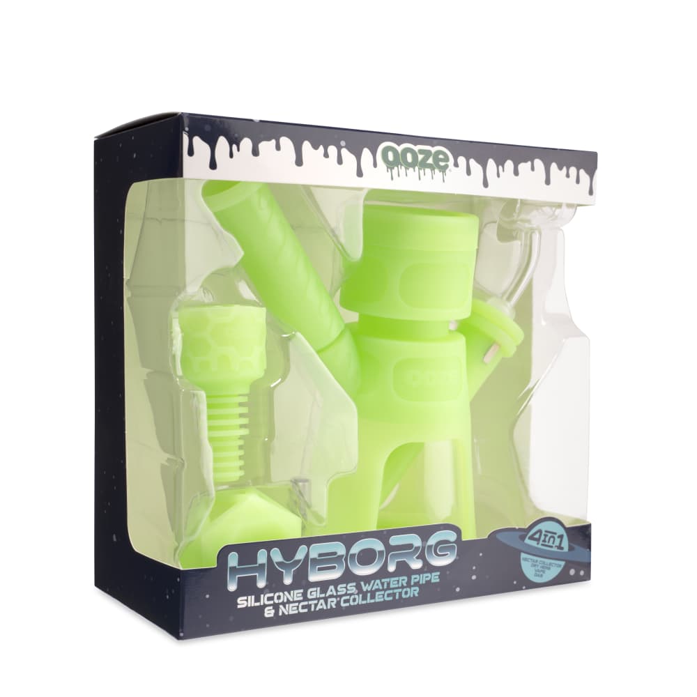 Ooze Hyborg Silicone Glass 4-in-1 Hybrid Water Pipe and Nectar Collector