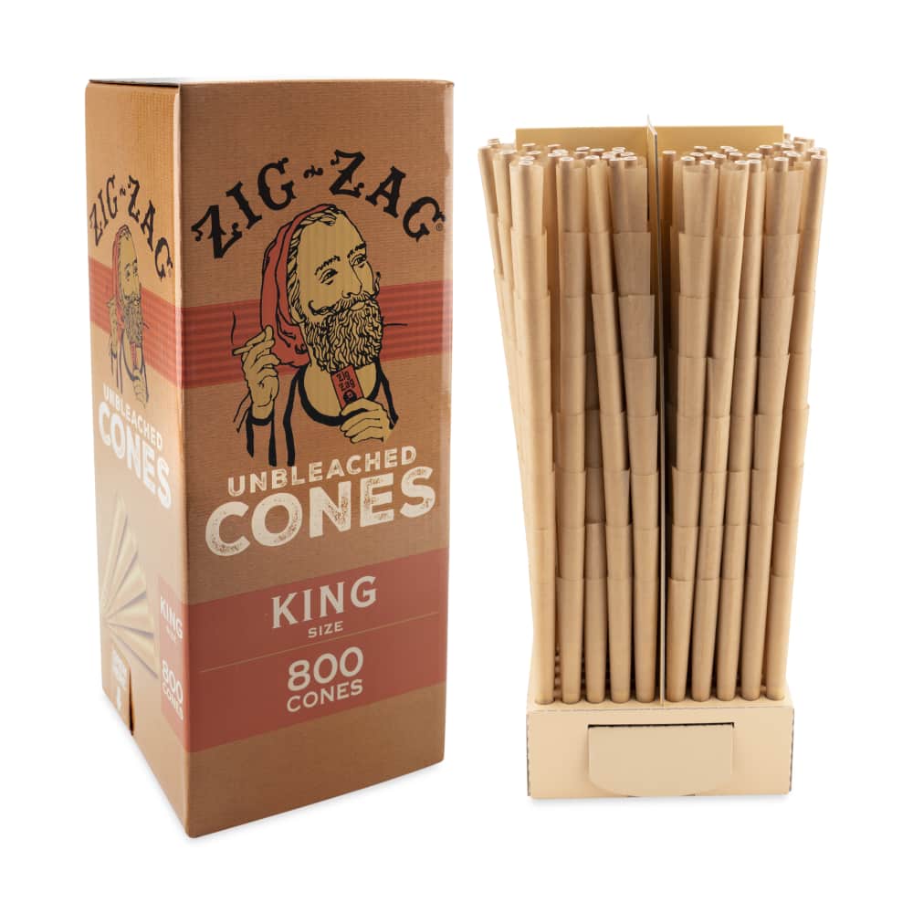 Zig Zag King Size Unbleached Bulk Cones  800ct Box