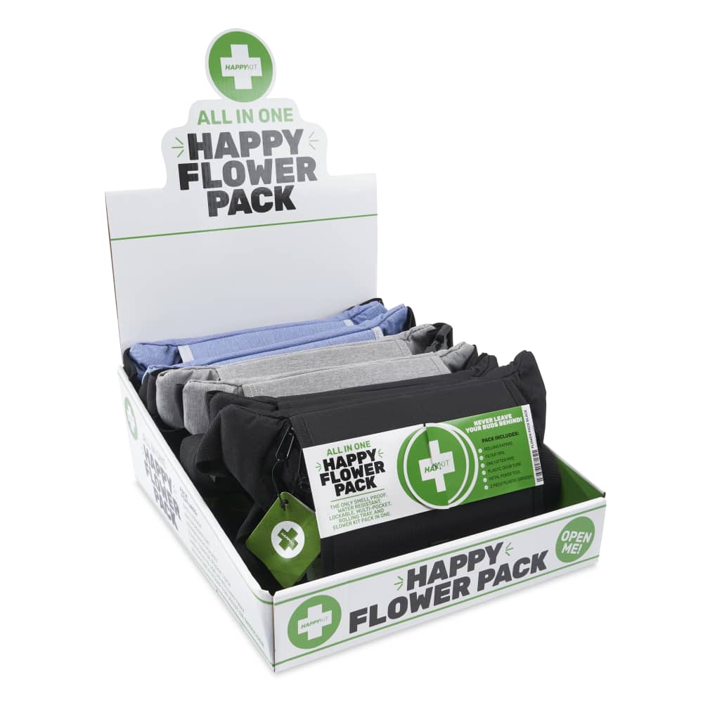 Happy Pack Dry Herb by Happy Kit Travel Smoking Kit Fanny Pack POP Display – 6ct