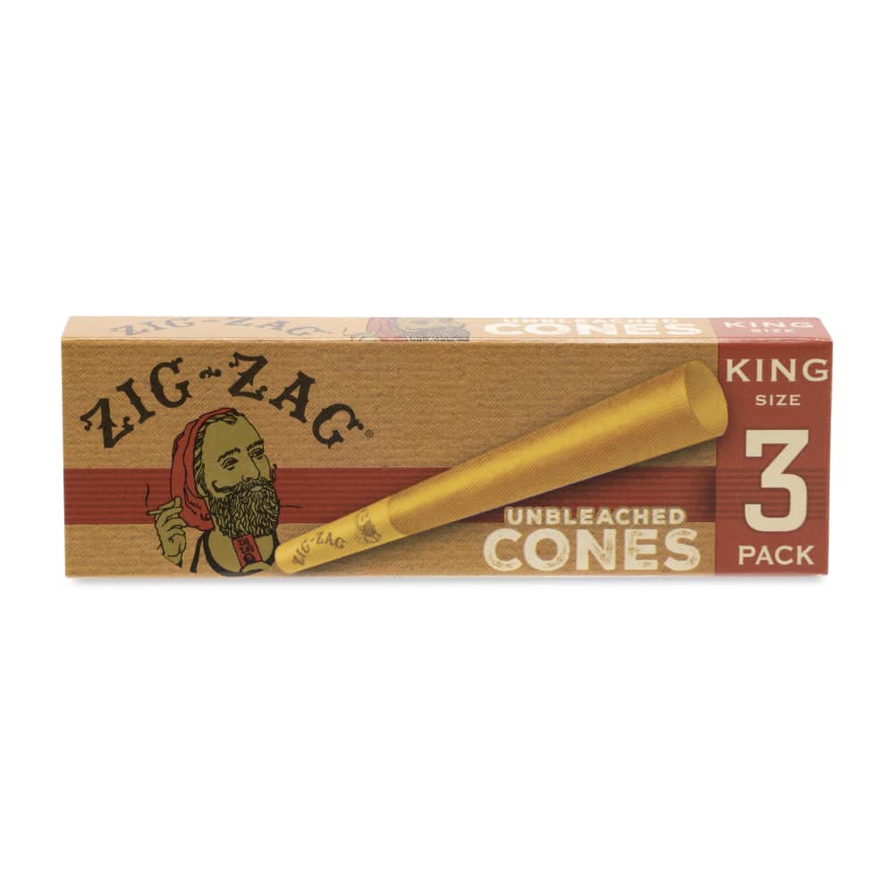Zig Zag Unbleached 3pk King Size Cones Dispensing Display - 36ct