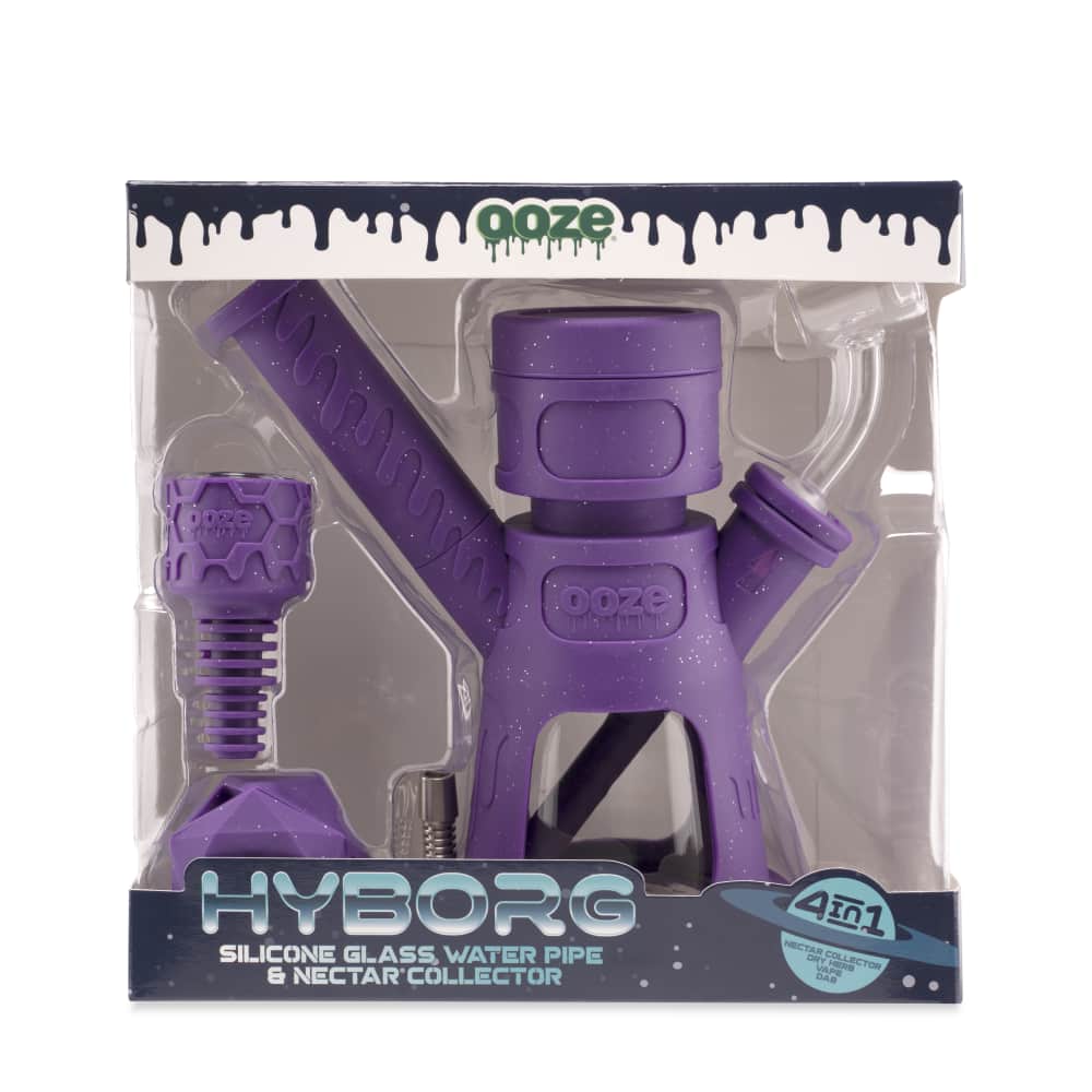 Ooze Hyborg Silicone Glass 4-in-1 Hybrid Water Pipe and Nectar Collector