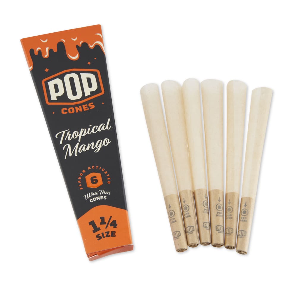 Pop Cones 1 ¼ Size Unbleached 6pk Cones - 24ct Display