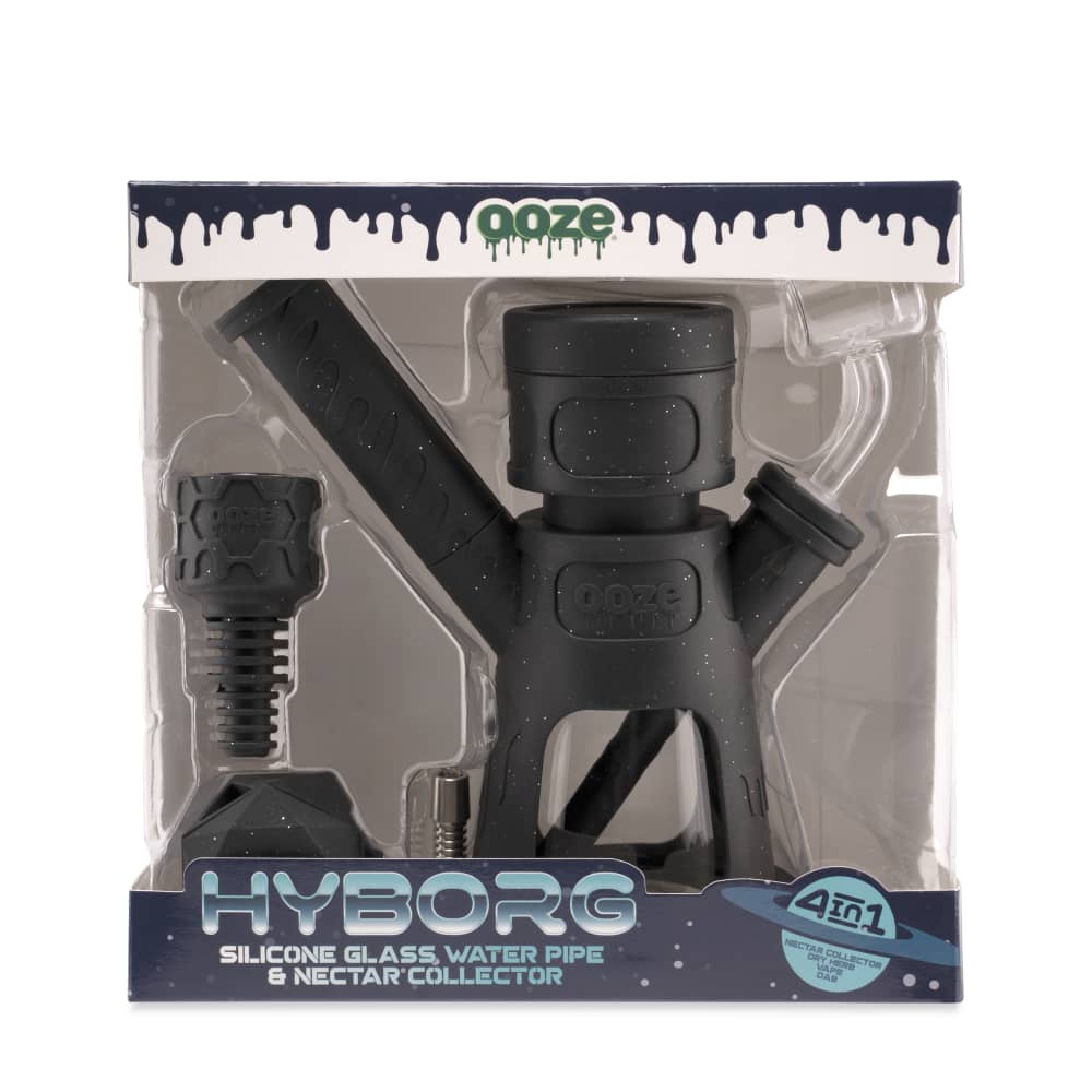 Ooze Hyborg Silicone Glass 4-in-1 Hybrid Water Pipe and Nectar Collector