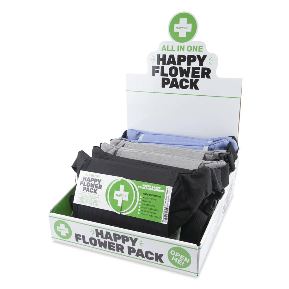 Happy Pack Dry Herb by Happy Kit Travel Smoking Kit Fanny Pack POP Display – 6ct