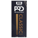 Front of the Pre Rolls Depot king size classic brown 800pc bulk box on a white background