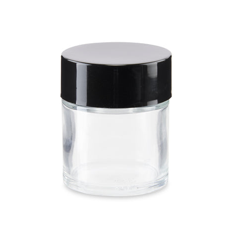 1oz Glass Jar with Child Resistant Black Lid – 200ct
