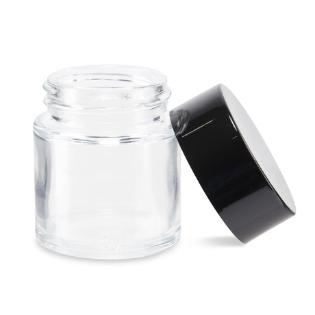 1oz Glass Jar with Child Resistant Black Lid – 200ct