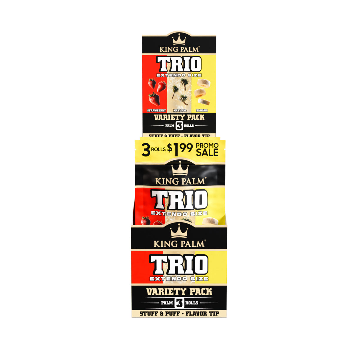 King Palm Extendo Size Flavor Trio Leaf Tubes – Pre-Priced $1.99 - 15ct