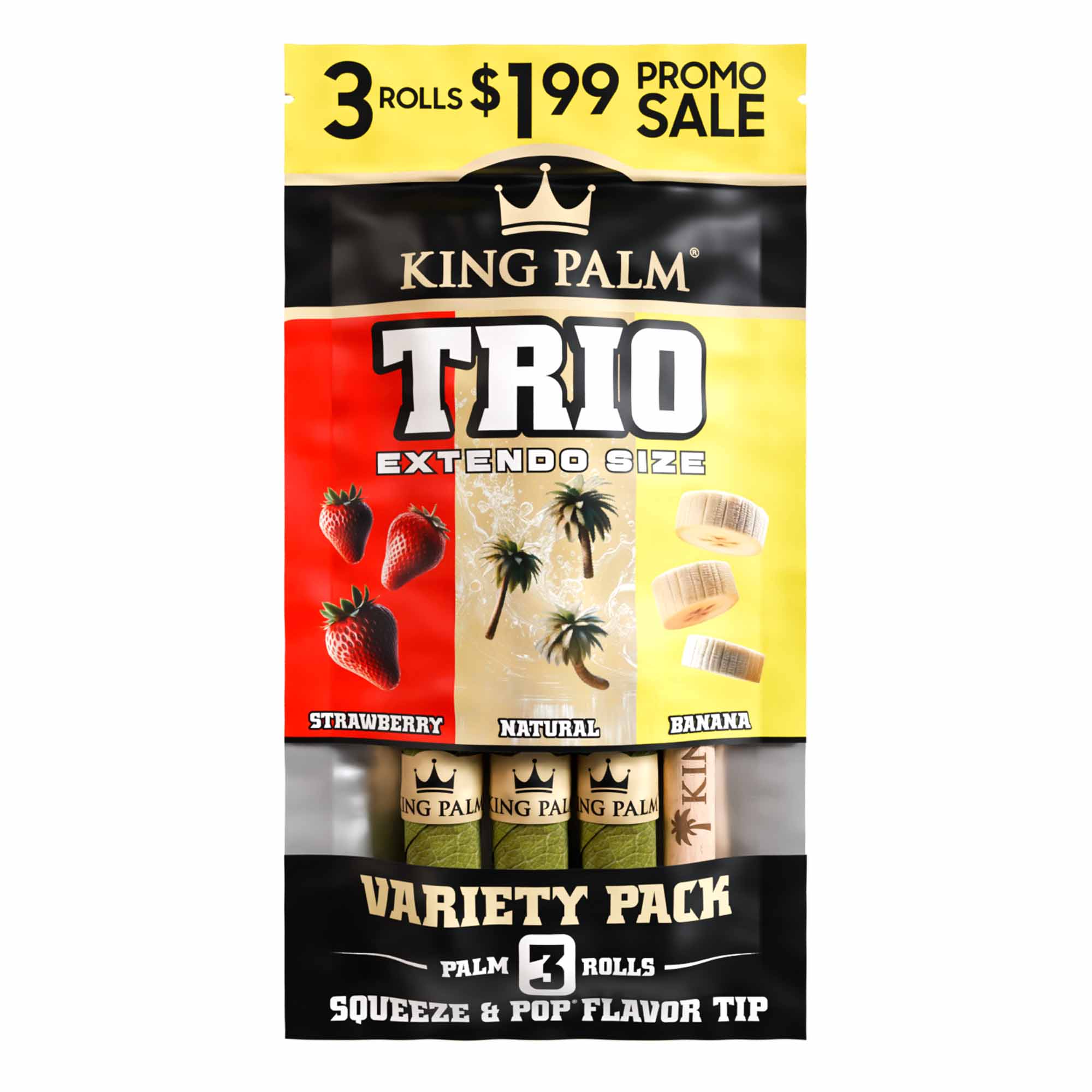 King Palm Extendo Size Flavor Trio Leaf Tubes – Pre-Priced $1.99