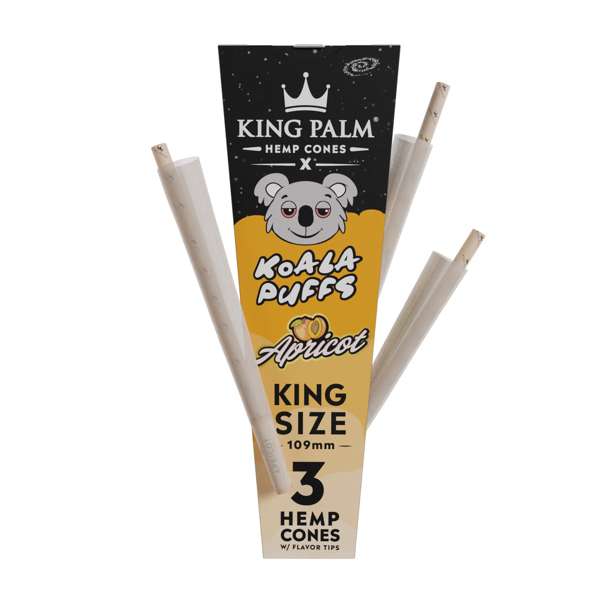 King Palm x Koala Puffs King Size Hemp Cones 30ct – Apricot