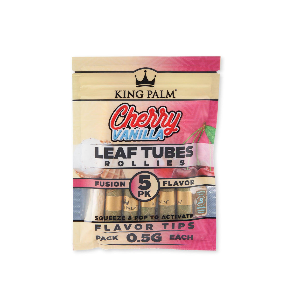 King Palm 5pk Rollie Flavored Leaf Tubes – 15ct Display