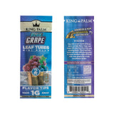 Front and back of a single 2pk pouch of King Palm Blue Grape 1g mini leaf tubes