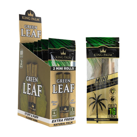 King Palm leaf tubes mini 1g 10ct and single pouch on white background