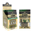 Angled view of the King Palm king size leaf tubes 8ct display and a single 5pk pouch