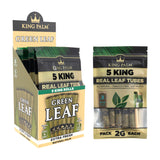 Angled view of the King Palm king size leaf tubes 8ct display and a single 5pk pouch