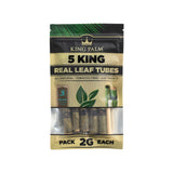 Single 5pk pouch of King Palm king size leaf tubes on white background