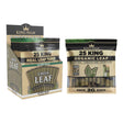 Angled view of the King Palm bulk 25pk king size 2g leaf tubes 4ct display and single pouch