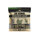 Single bulk 25pk pouch of King Palm king size 2g natural leaf tubes on a white background
