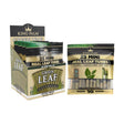 Angled view of the bulk King Palm mini 1g natural leaf tubes 4ct display and single 25pk pouch