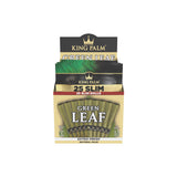 Front view of the King Palm bulk 25pk slim 1.5 natural leaf tubes 4ct display