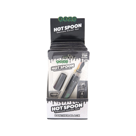 Front view of the 6ct display of Ooze Hot Spoons in panther black