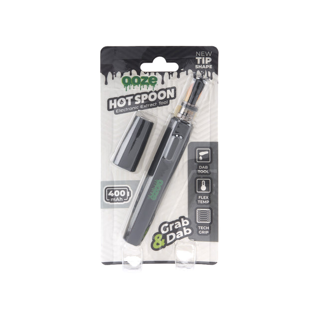 Front view of the panther black Ooze Hot Spoon extract tool in the packaging