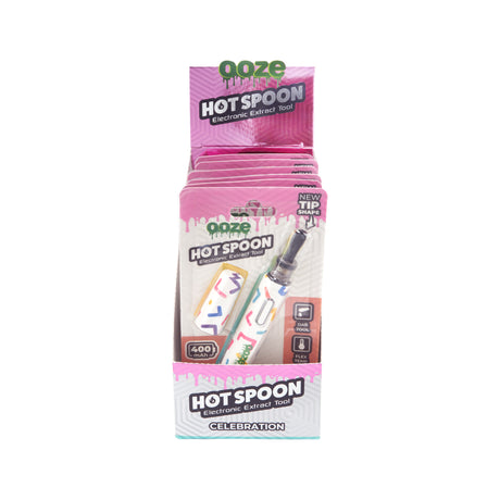Front view of the 6ct display of Celebration Ooze Hot Spoons