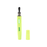 A Neon Lemon Ooze Hot Spoon stands upright with the travel cap to the side and green light around the button against a white background