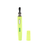 A Neon Lemon Ooze Hot Spoon stands upright with the travel cap to the side against a white background