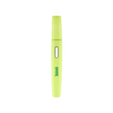A Neon Lemon Ooze Hot Spoon stands upright with the travel cap on, against a white background