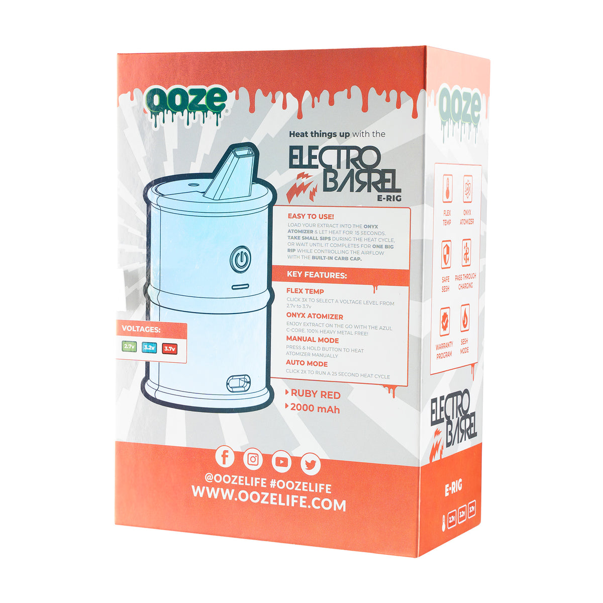 Ooze Electro Barrel E-Rig – C-Core 2000 mAh