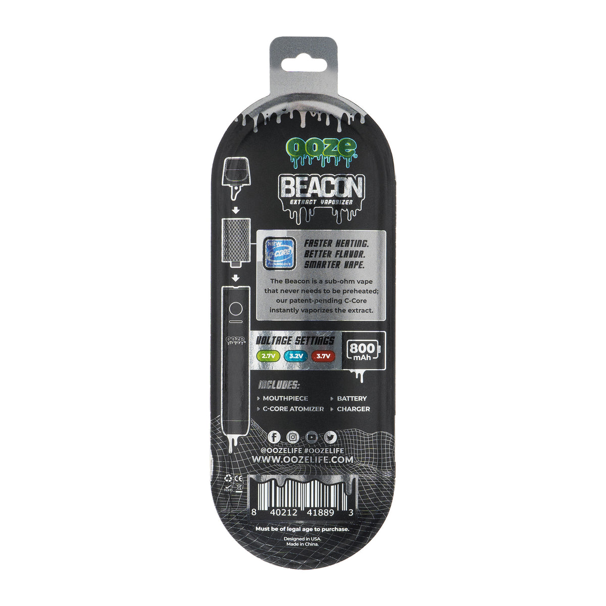 Ooze Beacon Extract Vaporizer – C-Core 800 mAh