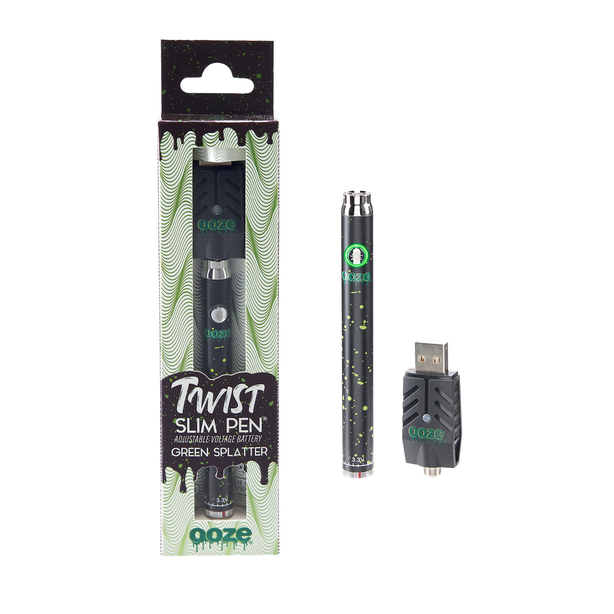 Ooze Slim Twist 510 Thread 320 mAh CBD Vape Pen Battery + USB Charger