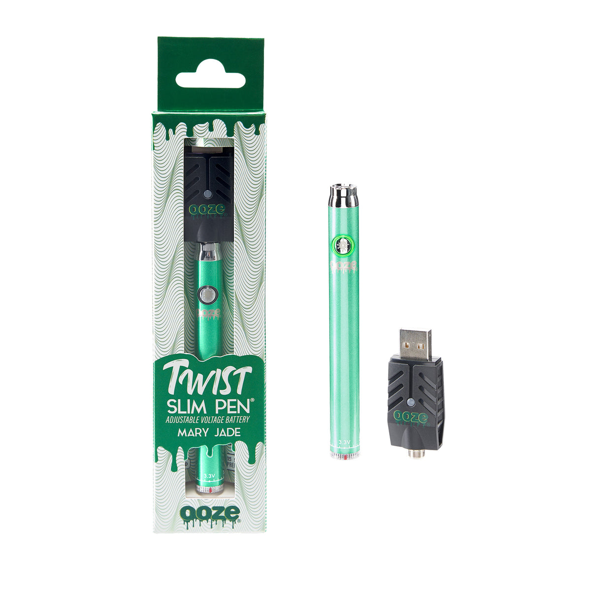 Ooze Slim Twist 510 Thread 320 mAh CBD Vape Pen Battery + USB Charger