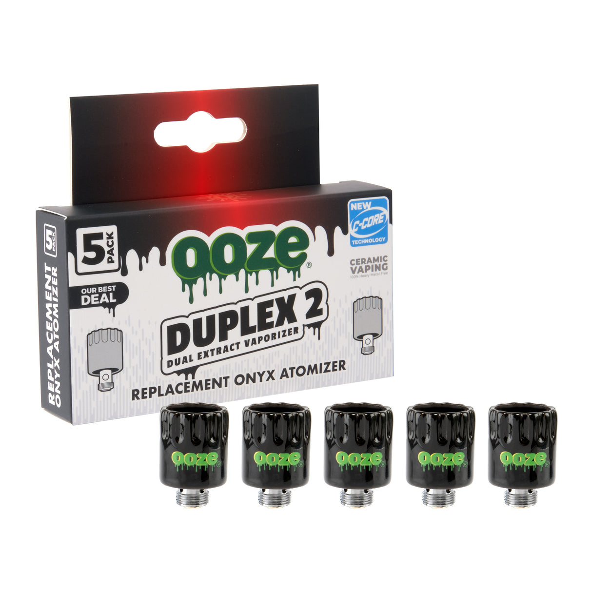 Ooze Duplex 2 Replacement Onyx Atomizer 5-Pack