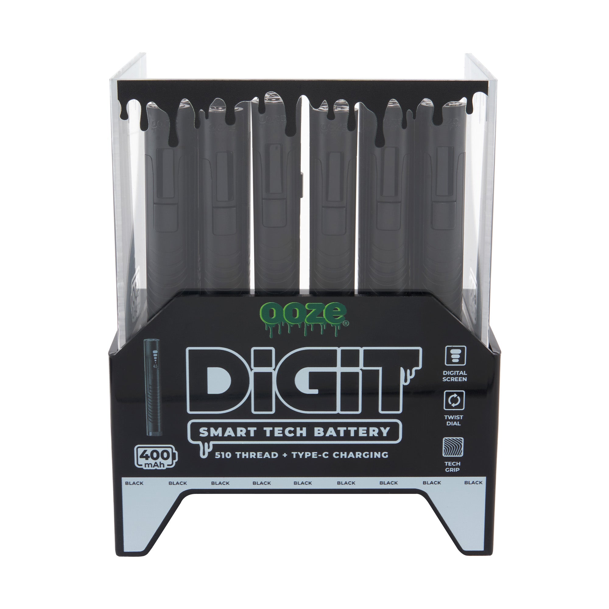 Ooze Digit 400 mAh 510 Battery – 24ct Display – Cannatron