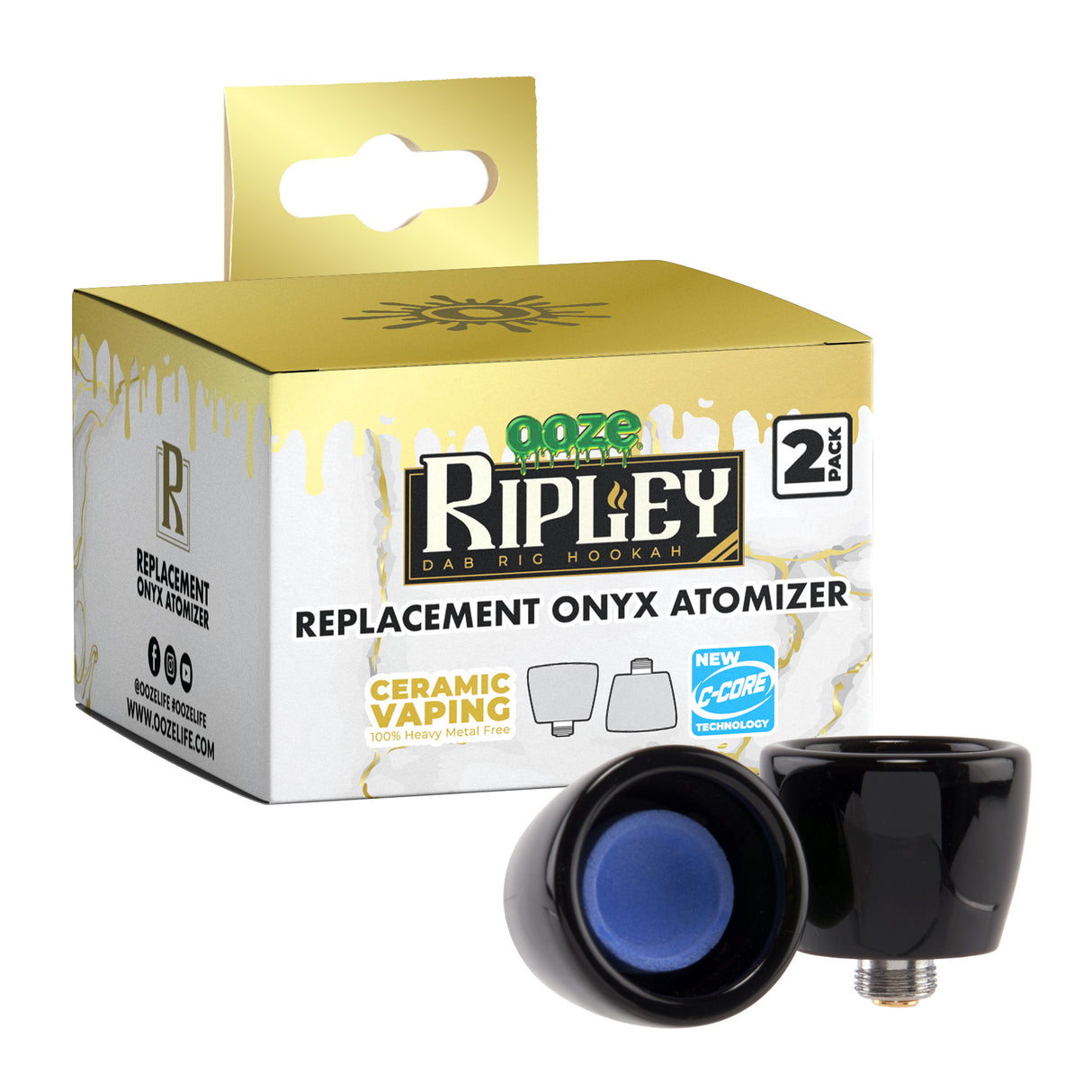 Ooze Ripley Replacement King Size Onyx Atomizer 2-Pack