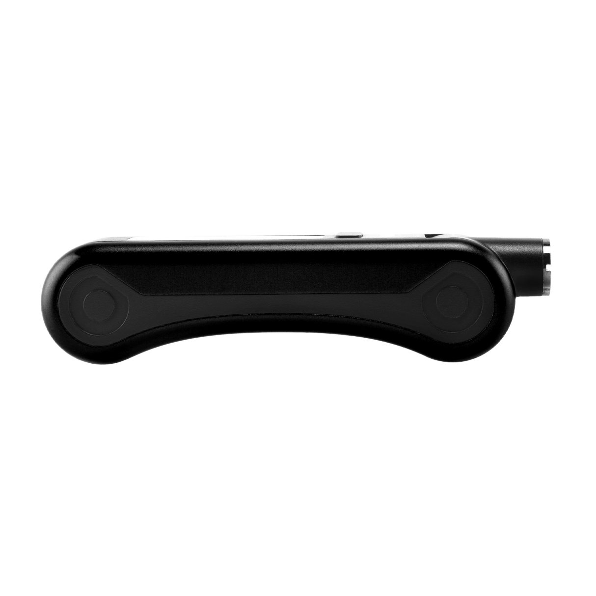 Side view of black Hinge, 510 thread in use position