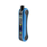 Angled view of blue Hinge, digital screen turned on and 510 thread in use position