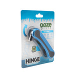 Angled view of Blue Ooze Hinge vape battery in original blister pack