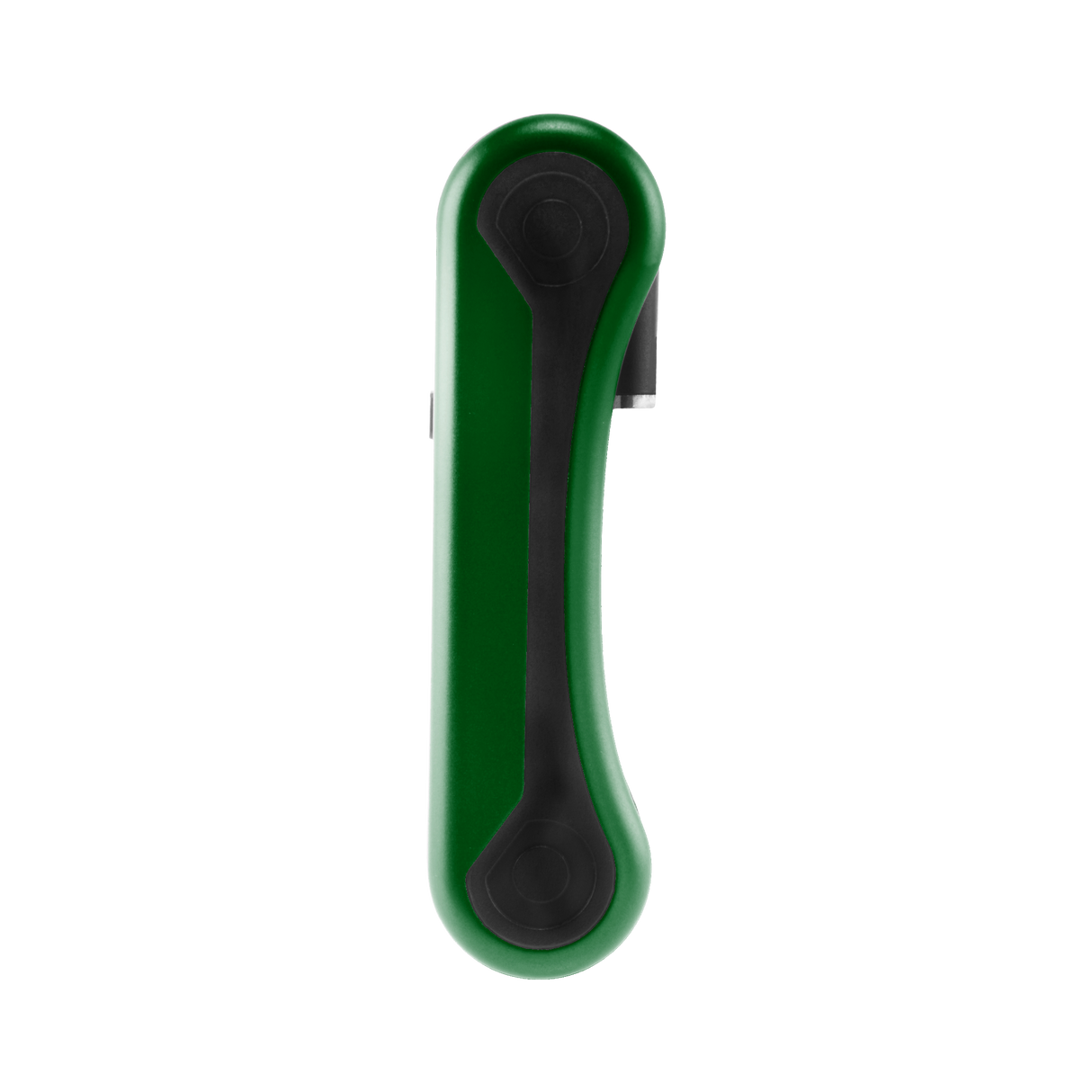 SIde view of green Hinge, 510 thread in closed position