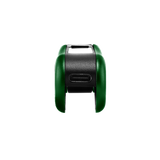 Bottom view of green Hinge vape battery, showing type-c port