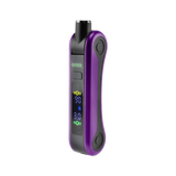 Purple Ooze Hinge vape device with digital display on a white background