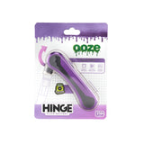 Ooze Hinge battery packaging with purple and white design on a white background