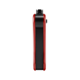 Back of red Hinge vape battery, 510 thread in use position