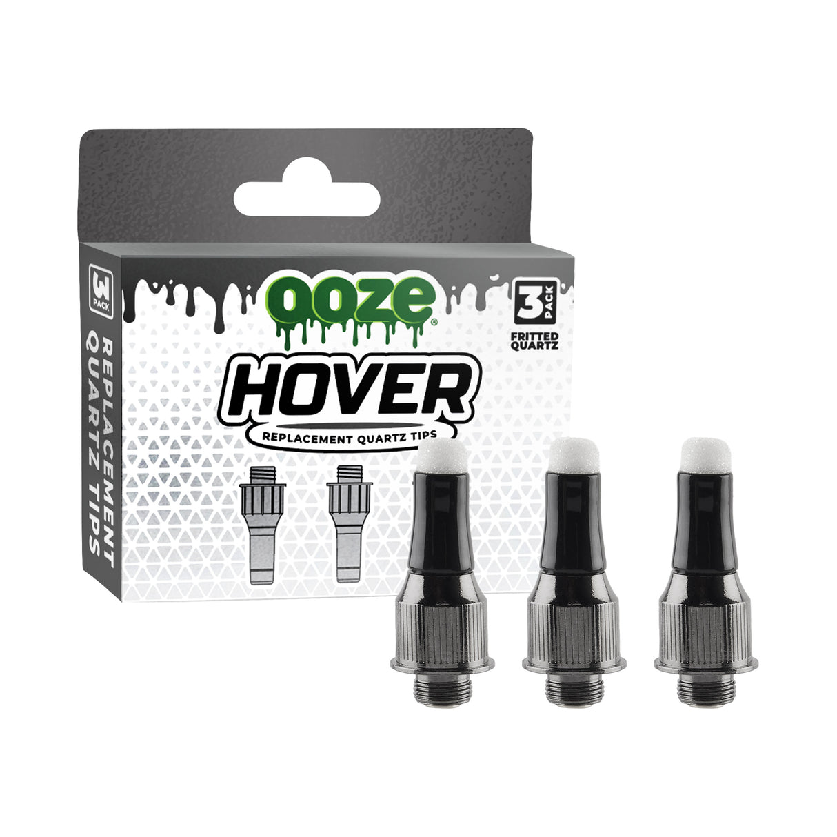 Ooze Hover – Fritted Quartz Tip Replacement 3-Pack
