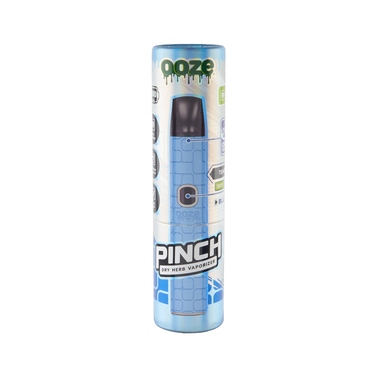 Blue Ooze Pinch dry herb vape packaging