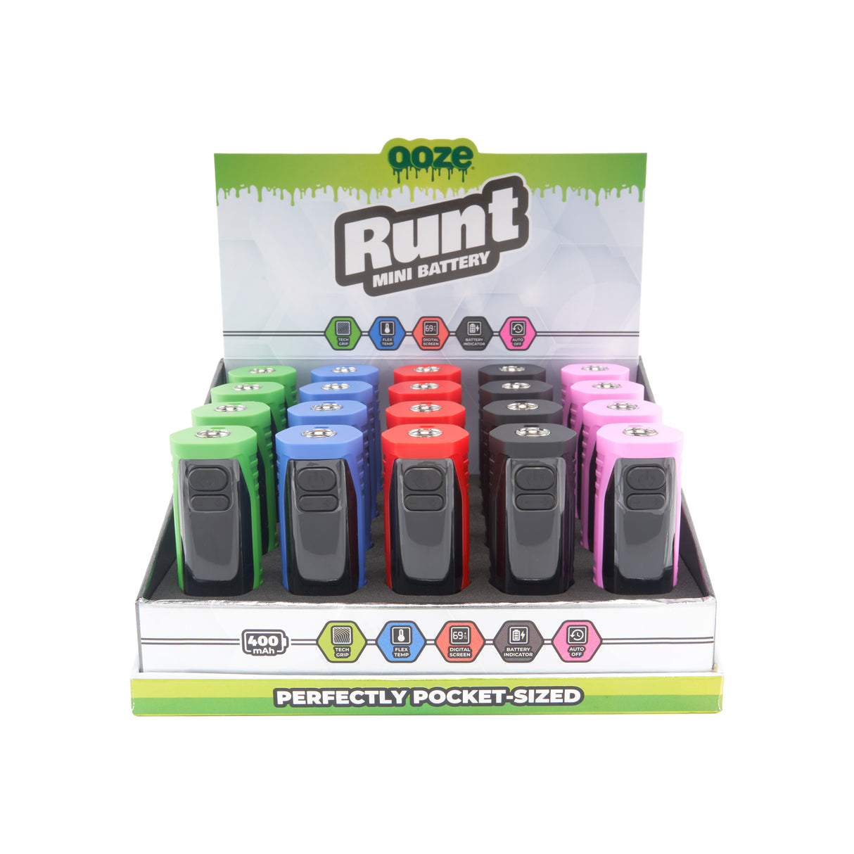 Ooze Runt – 400 mAh Mini Battery – 20ct Display
