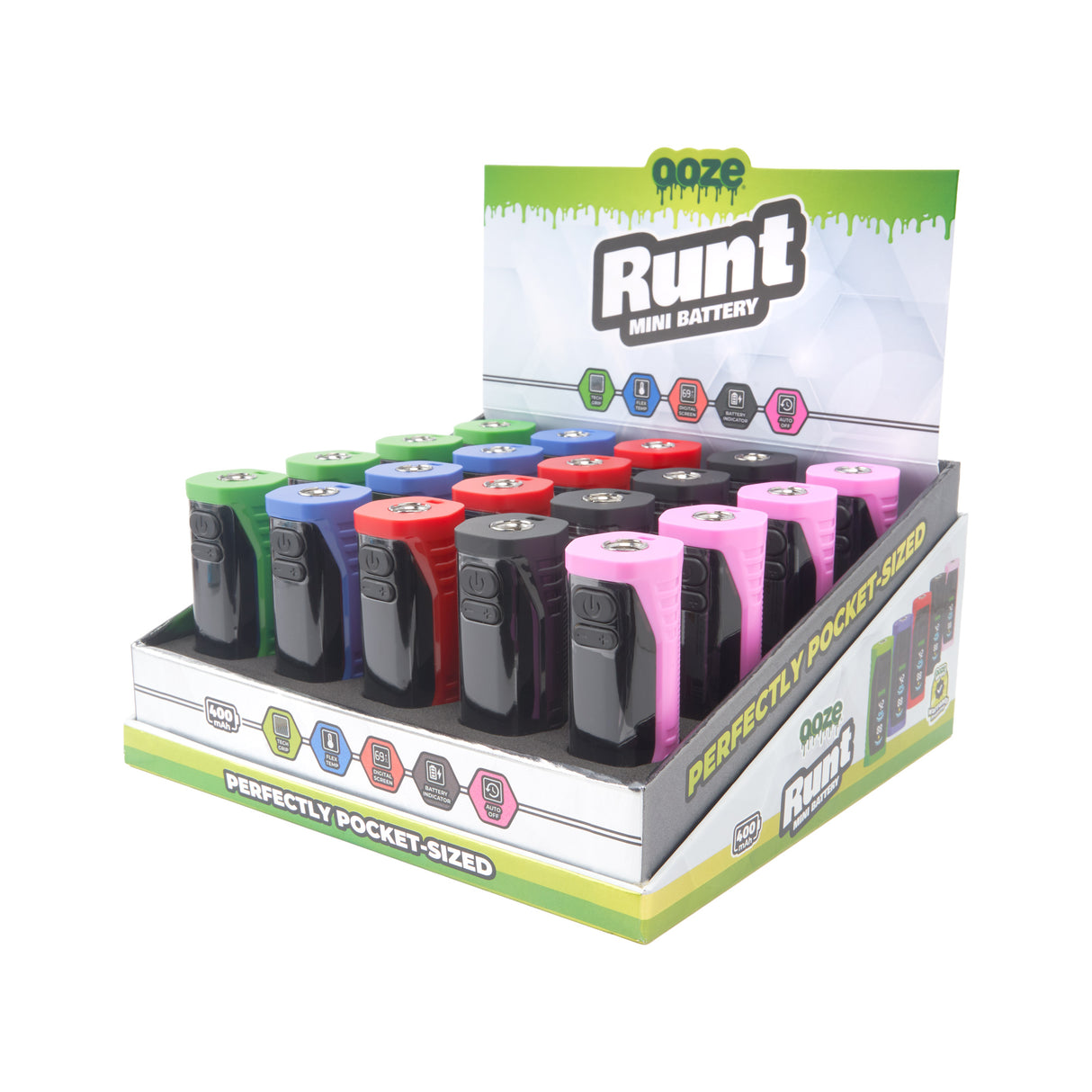 Ooze Runt – 400 mAh Mini Battery – 20ct Display