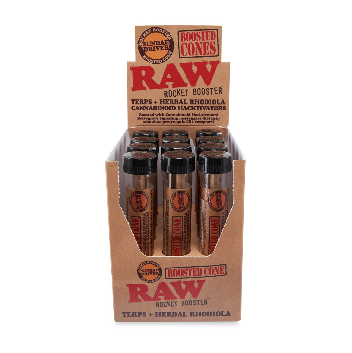 RAW Rocket Booster Terpene-Infused Cones 12ct Display